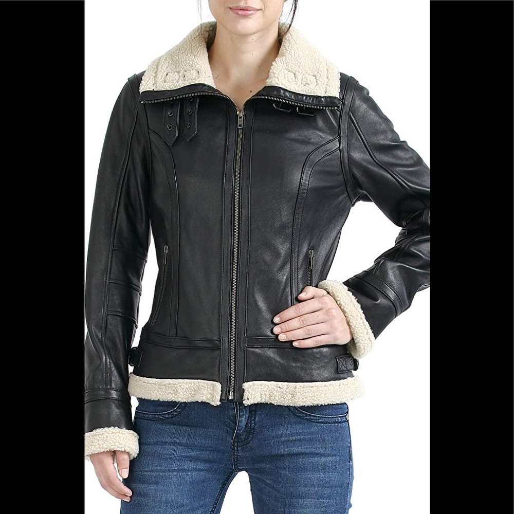 BGSD Brittany Lambskin Leather Jacket.